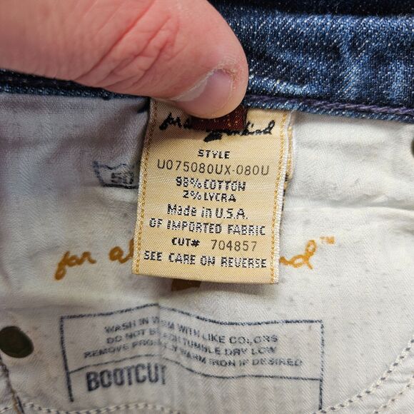 7 For All Mankid‎ Jeans Womens Size 28 Blue Denim Bootcut Low Rise - Picture 5 of 14